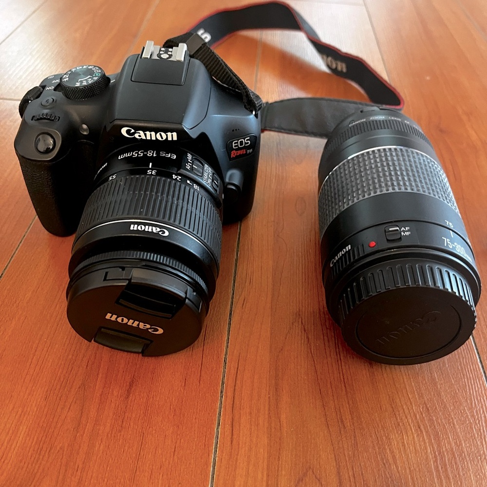 Canon EOS Rebel T6 1300D, Lightly Used w/ Stand, Folding Light Reflector & Bag